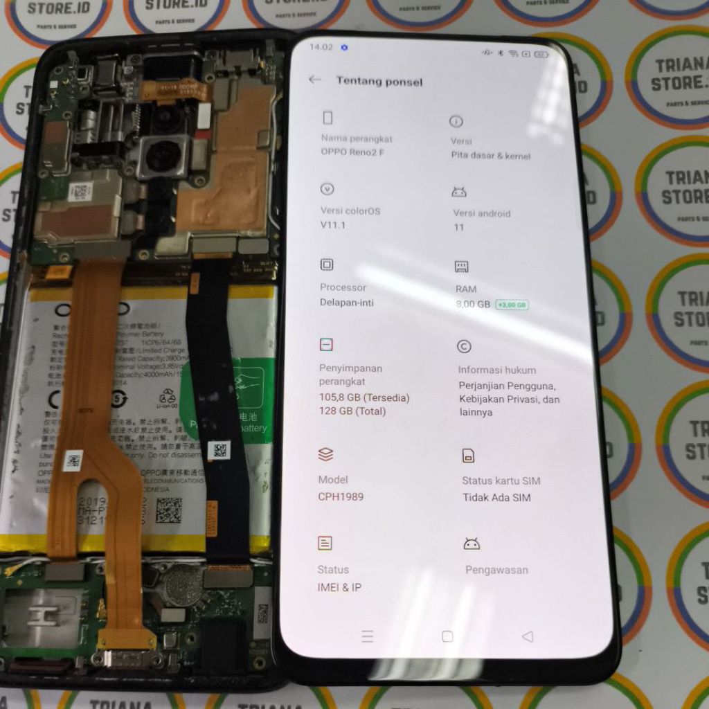LCD touchscreen oppo reno 2F Amoled Original cabutan