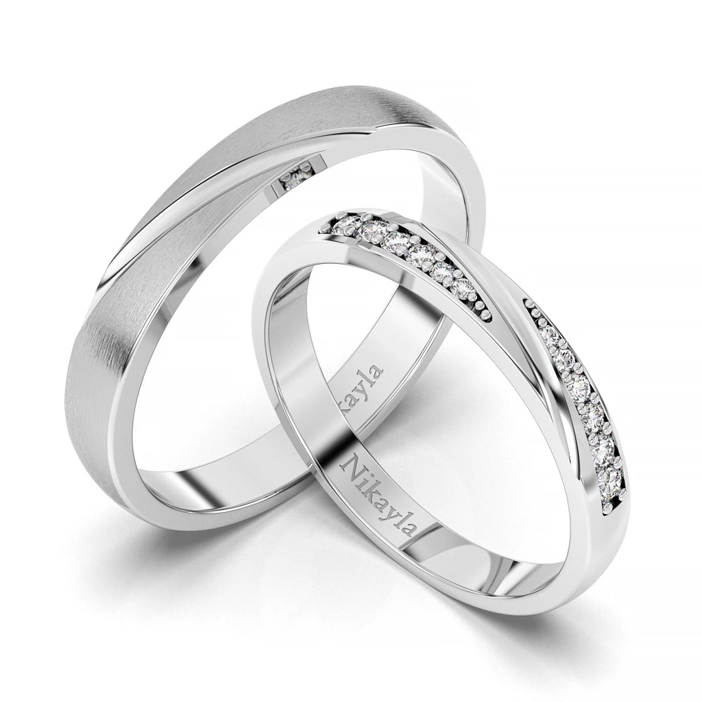 Nikayla Jewery - Cincin Couple Palladium 1.5K Murni Elegan