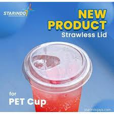 Tutup Cup Strawless Lid PET STARINDO Diameter 93 cm - Merk STARINDO Tutup Gelas Strawless Lid Cup St