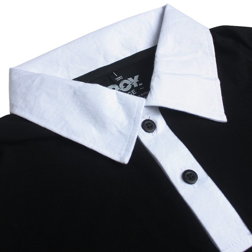 Troy Company Wangky Polo Shirt Black White Luxuria - Kaos Polo Pria Hitam Putih WKD 2900