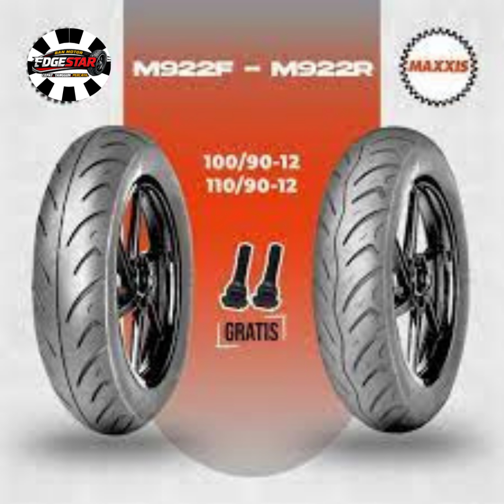 BAN MAXXIS RING 12 100/90 110/90 M922 SATUAN/SEPASANG BAN TUBELES MOTOR MATIC
