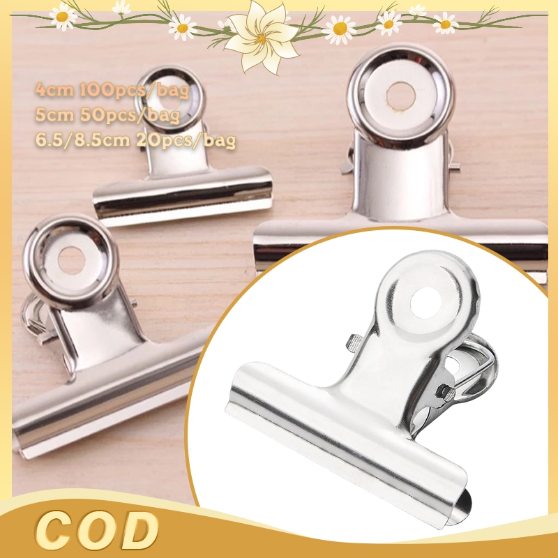 Klip Bulldog Kepala Bulat Stainless Steel Klip Tiket Klip Bulldog Spring Klip Klip Map