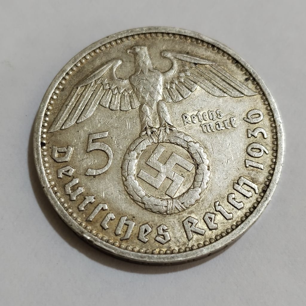 koin silver 5 Mark Jerman Nazi, koin perak