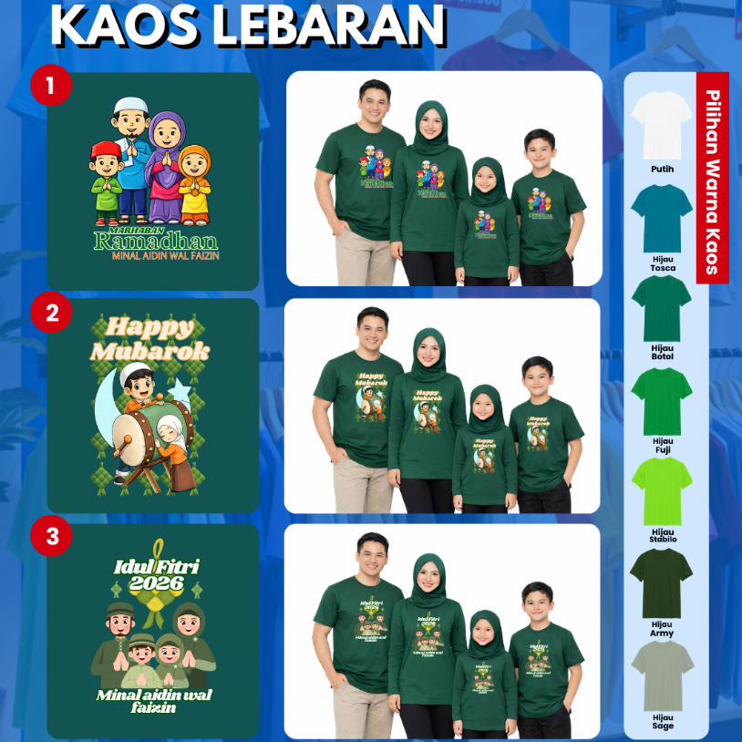 Custom Kaos Lebaran Idul Fitri Kaos Keluarga Eid Baju Lebaran