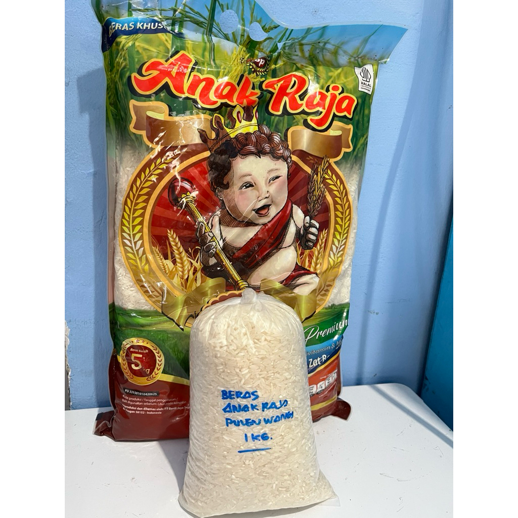 BERAS ANAK RAJA PULEN WANGI REPACK 1 KG- BERAS KEMASAN 1 KG PULEN WANGI ANAK RAJA-BERAS ANAK RAJA RE