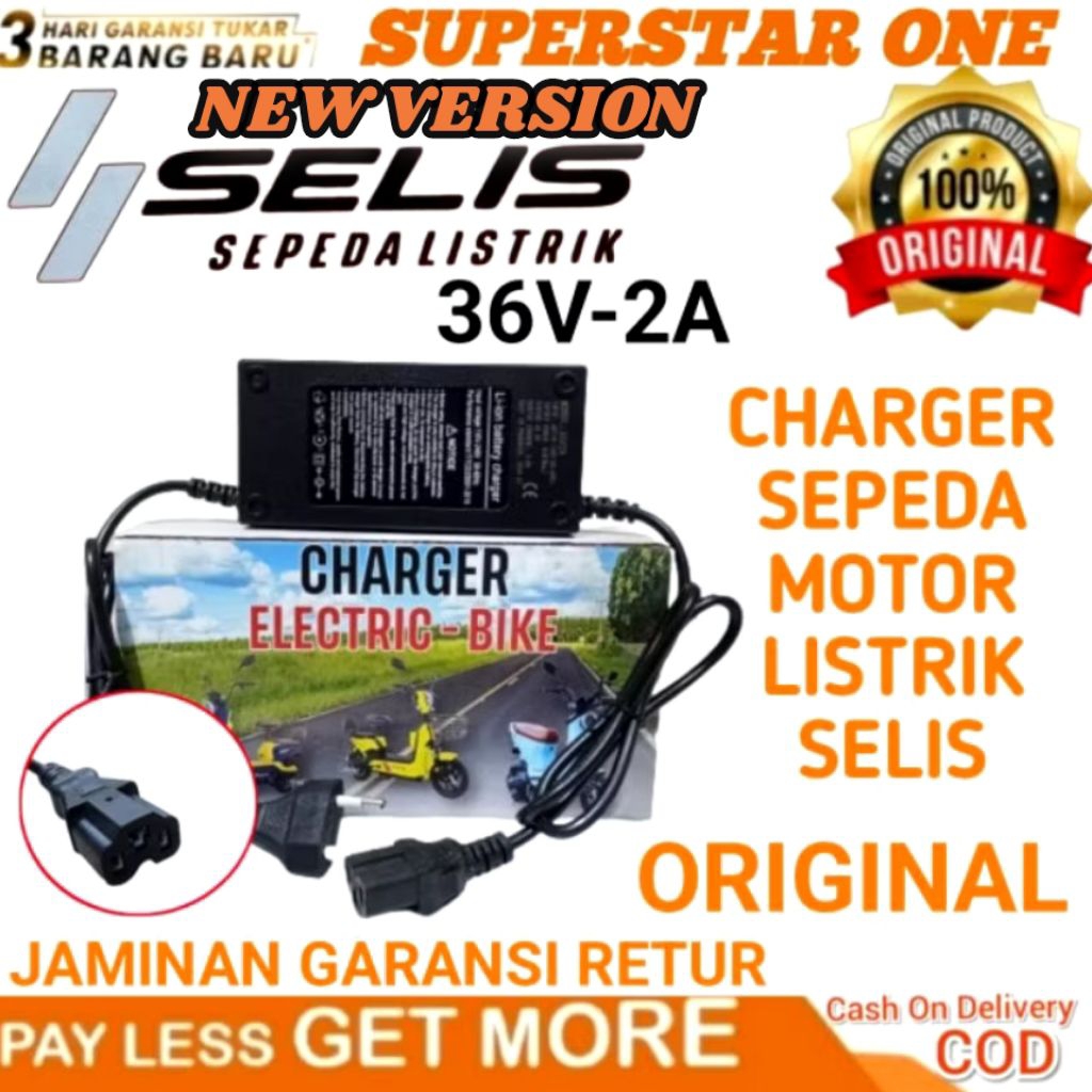 charger sepeda motor listrik SELIS 36V 12AH
