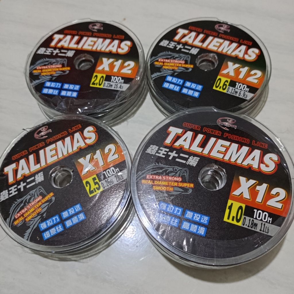 PE KYGWEN TALIEMAS X12 WARNA BLACK/HITAM 100M CONETING