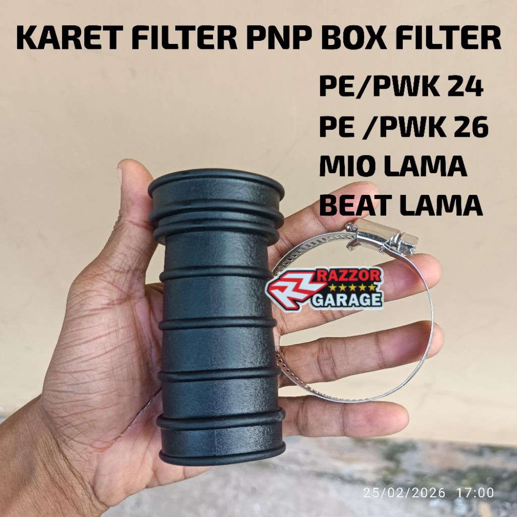 KARET FILTER PE PWK BEAT LAMA MIO LAMA PNP BOX FILTER TANPA RUBAH APAPUN BONUS KLEM