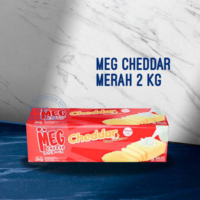 Keju Cheddar ( Meg Merah Balok 2 kg ) Red Chedar Keju Cheese Balok