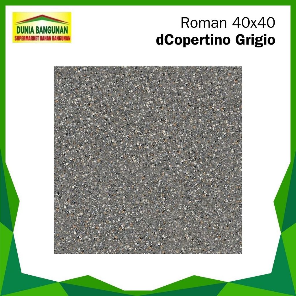 Keramik 40x40 Roman dCopertino Grigio Keramik Lantai Kasar Kamar Mandi Terazzo