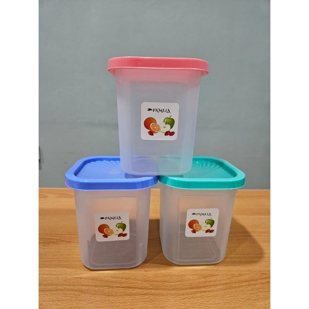 Toples kotak plastik serbaguna 1kg/toples kue/toples kacang/toples gula dan kopi