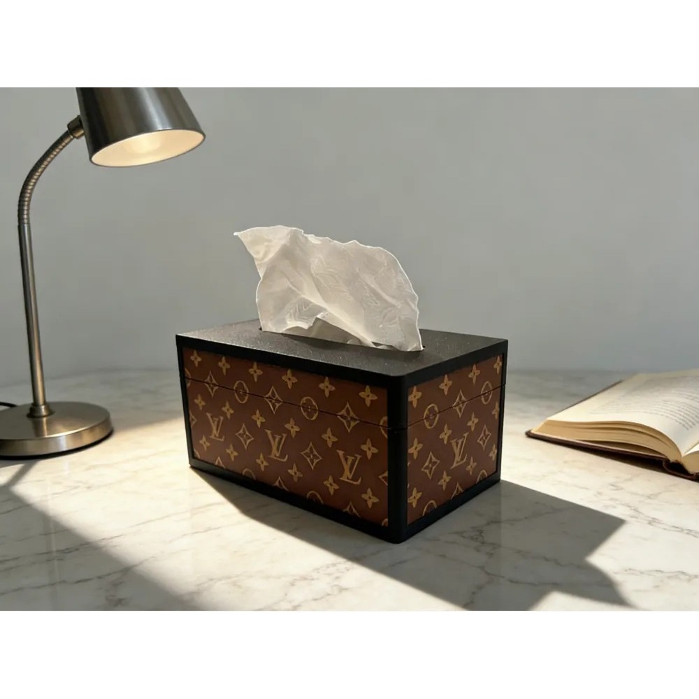 Kotak Tisu Mewah LV Style - Luxury Designer Tissue Box Cover