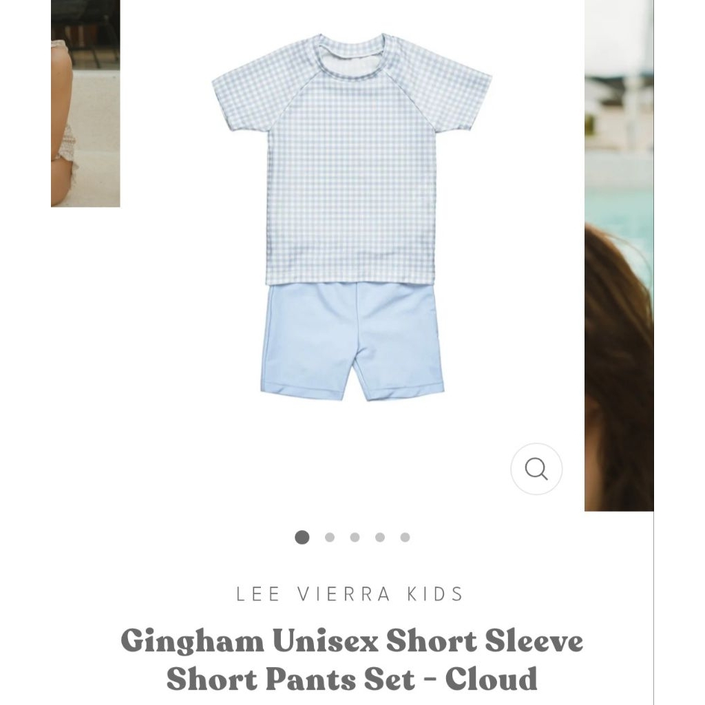 preloved lee vierra kids gingham unisex short sleeve set