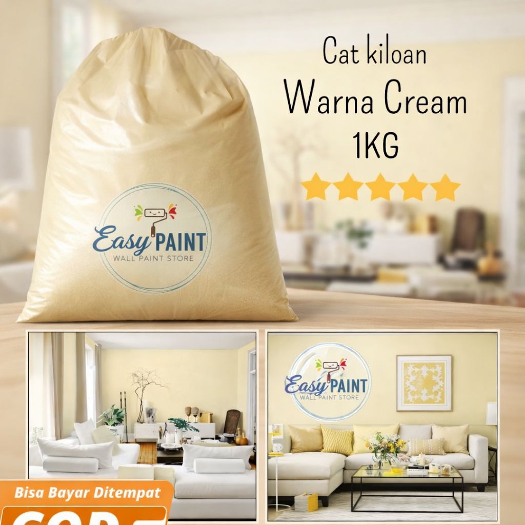 CAT TEMBOK KILOAN 1KG WARNA KREM CAT TEMBOK 1KG CAT TEMBOK KILOAN