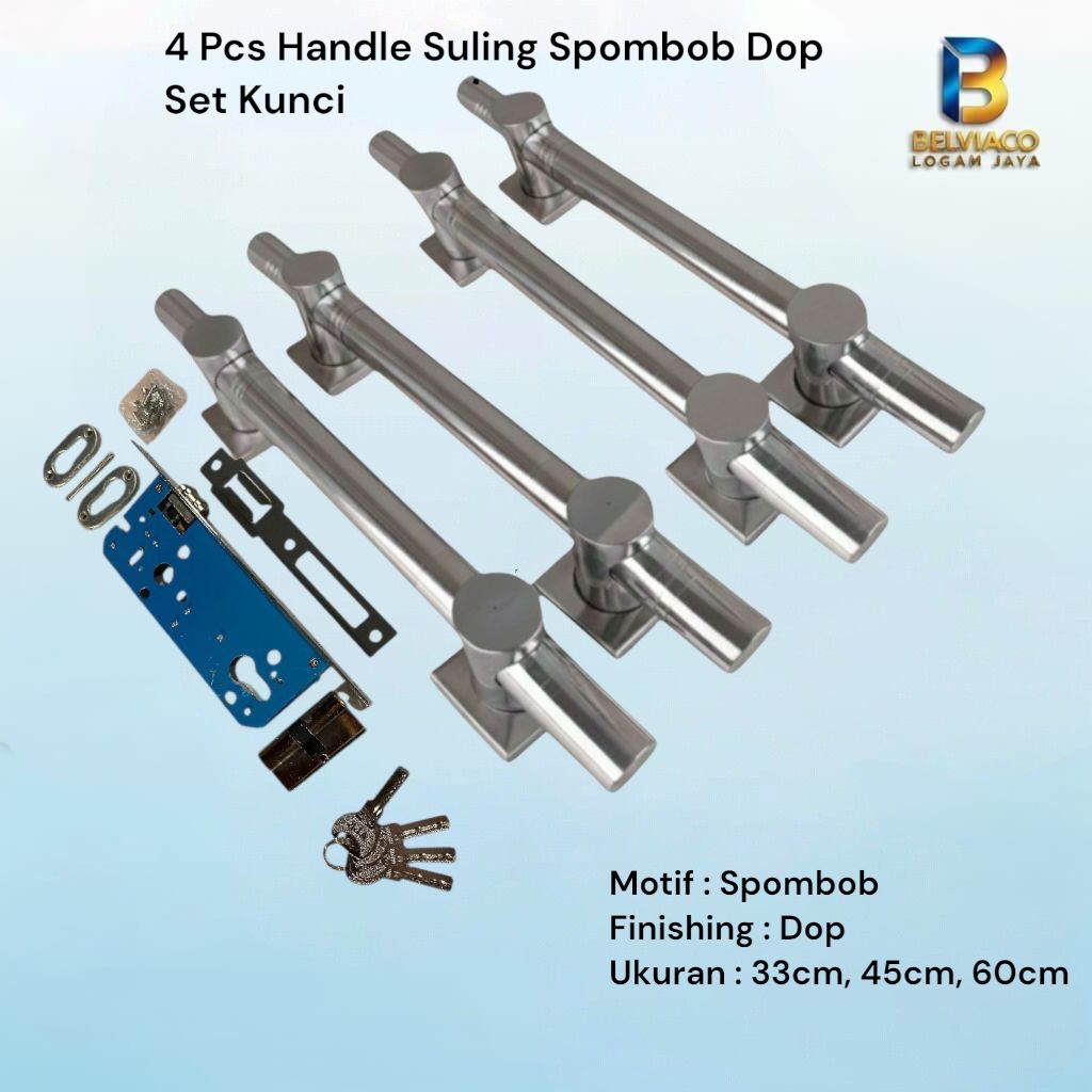 4pcs Handle set kunci / Handle pintu / Tarikan pintu / Pegangan pintu / Gagang pintu / Handle Pintu 