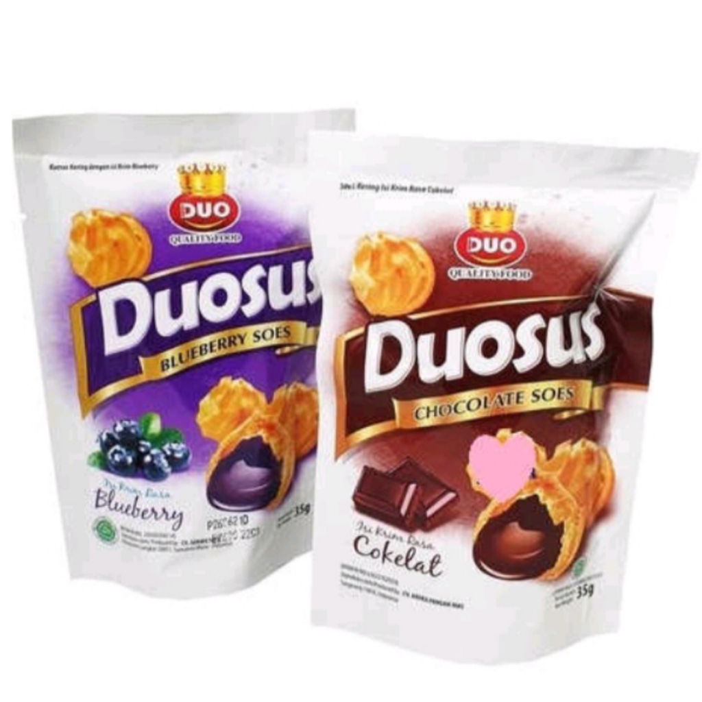 Duosus snack sus kering varian coklat keju vanilla dan blueberry 10 bks
