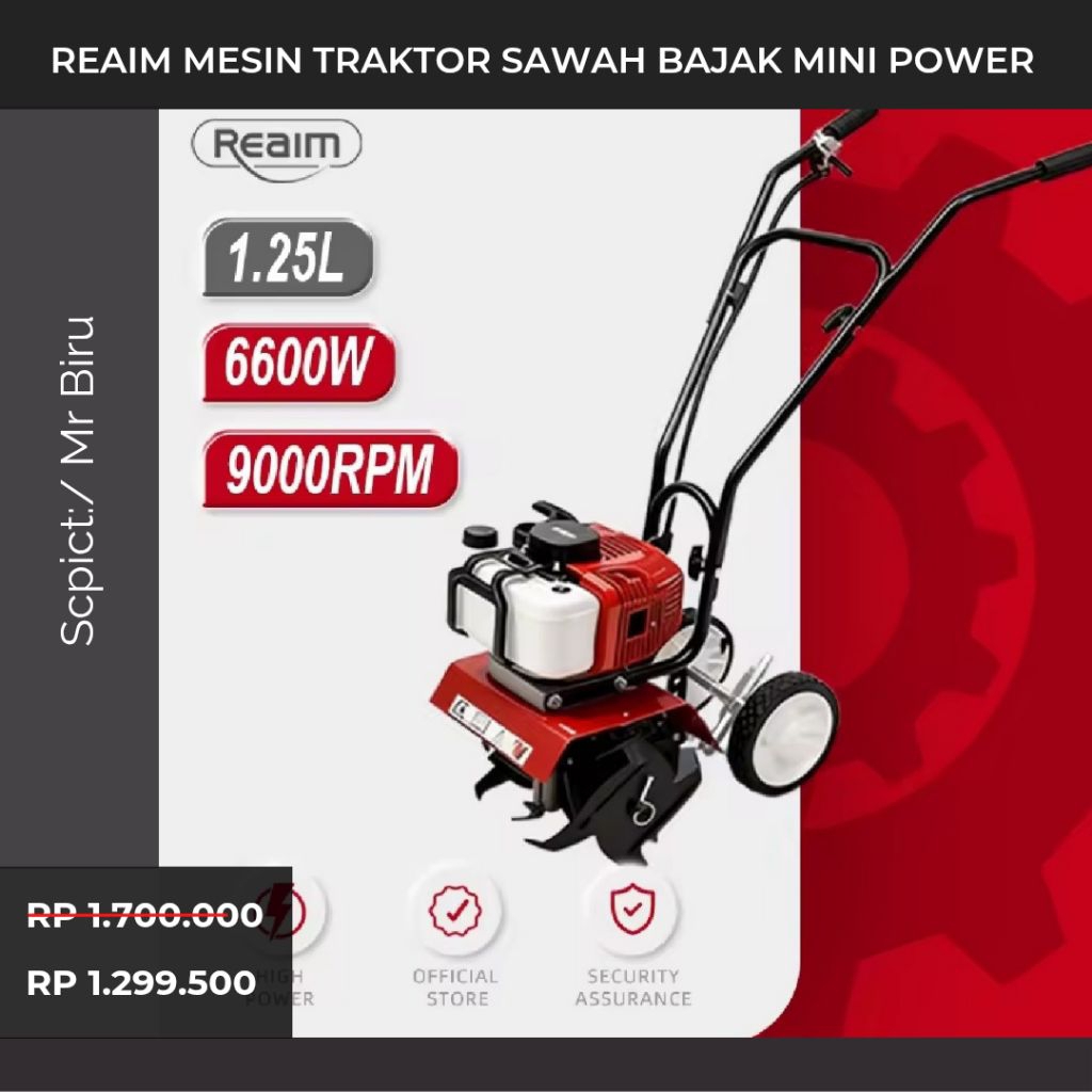 Promo  REAIM Mesin Traktor Sawah Bajak Mini Power