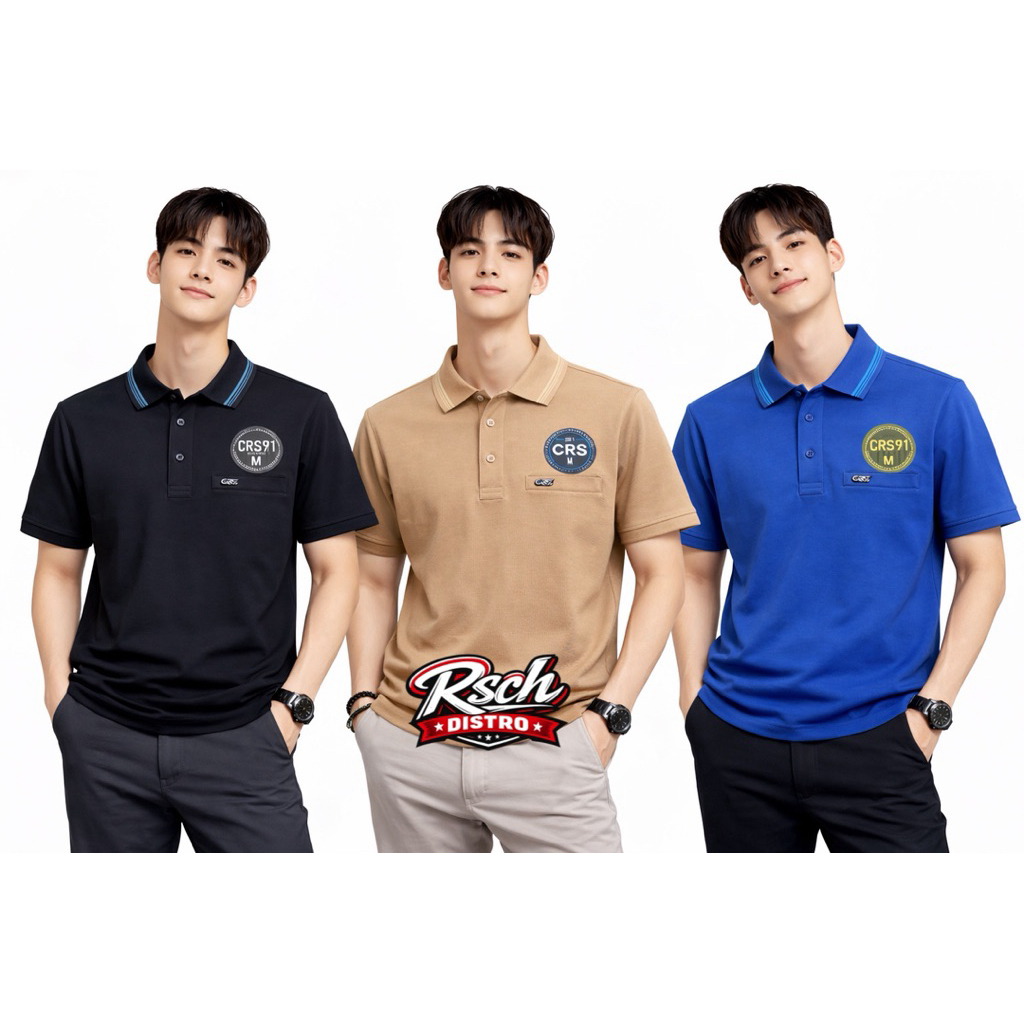 Kaos Kerah Fashion Pria HUGO CLASS Original Spandex Polos Uniq M-XXL (Kancing)