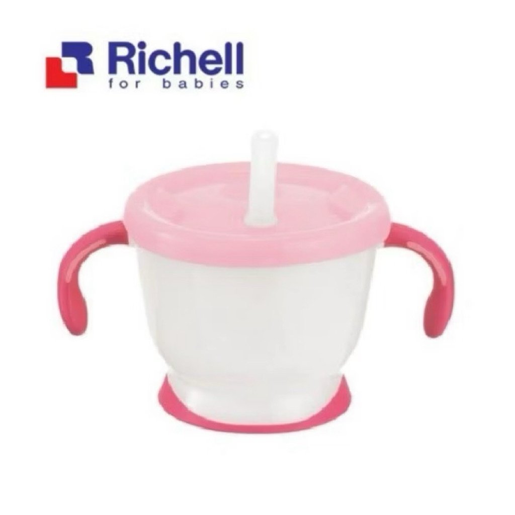 [PRELOVED] Richell AQ Cup De Straw Training Mug / Gelas Minum Anak Bayi