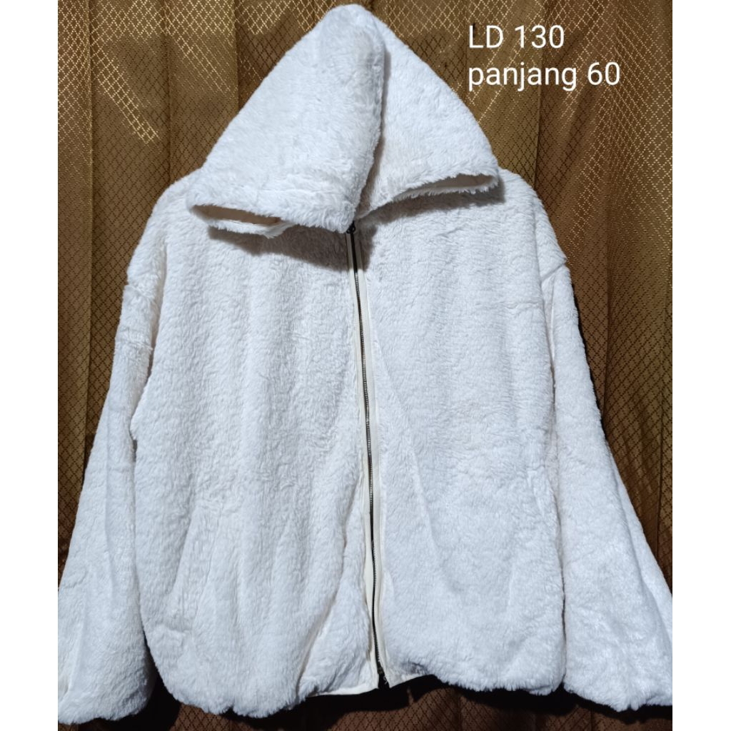 jaket fuzzy boxy jaket hoodie fuzzy jaket full bulu sherpa jaket bulu bolak balik jaket gelembung bu