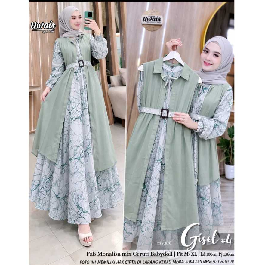 GAMIS ROMPI LEPAS PASANG  SUPER JUMBO PLUS OUTER CERUTY PISAH// Gamis MONALISA Jumbo XXXL LD 130[ BB