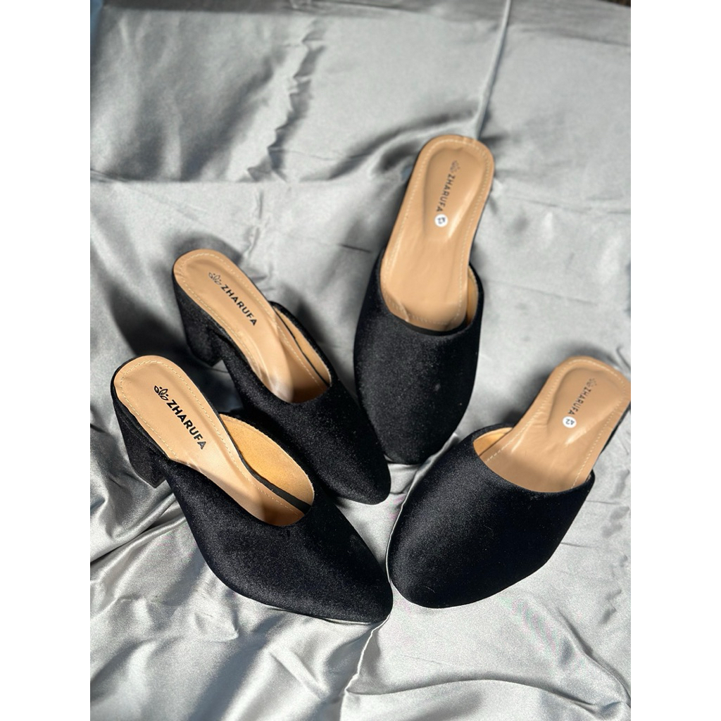 ZHARUFA selop pengantin bludru polos PREMIUM