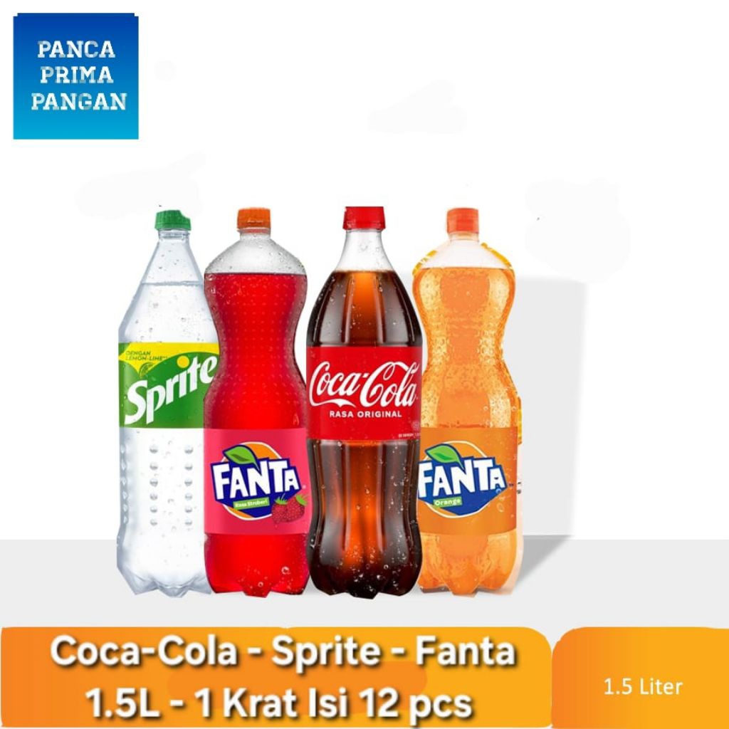 Coca Cola - Fanta - Sprite 1.5 Liter 1500 ml - 1 Krat Isi 12 pcs