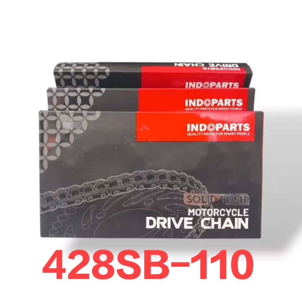 DRIVE CHAIN / RANTAI RODA UNIVERSAL INDOPARTS 428SB-110 SOLID BUSH KUAT & AWET GARANSI 100% ORIGINAL