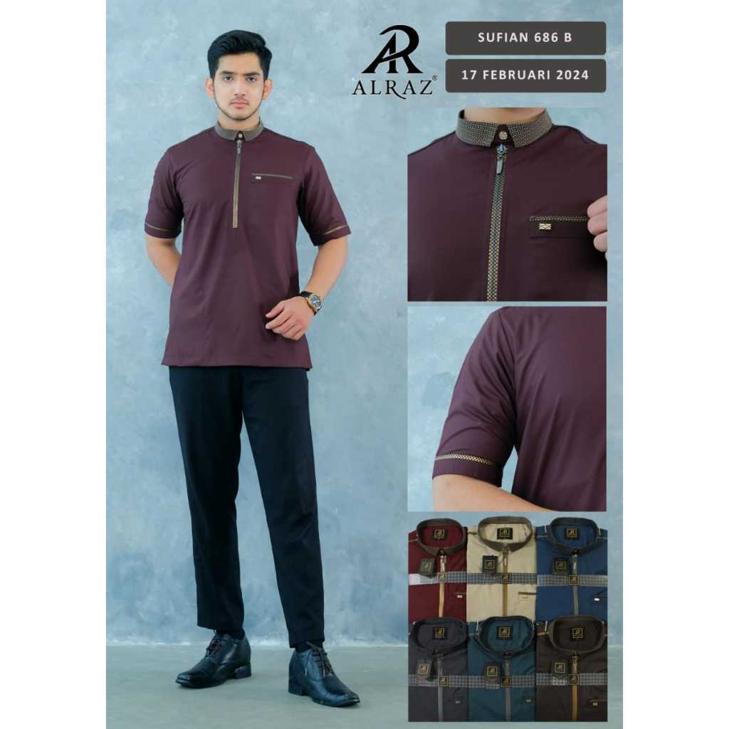 koko alraz / baju koko / kemeja / alraz sufyan kemko alraz muslim lengan pendek dan panjang premium