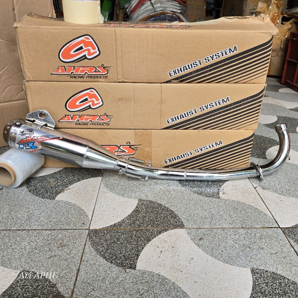PROMO knalpot AHRS F3 MAX chrom original honda BLADE 110 / REVO ABSOLUTE