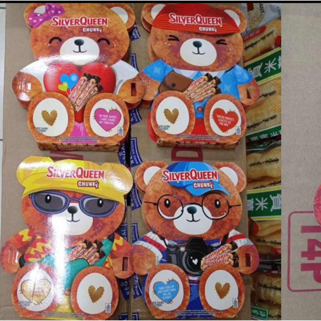 Cokelat Batangan SilverQueen Bear 3 x 26g - Perpaduan Manis & Gurih, Bentuk Bear Unik, Ukuran Jumbo
