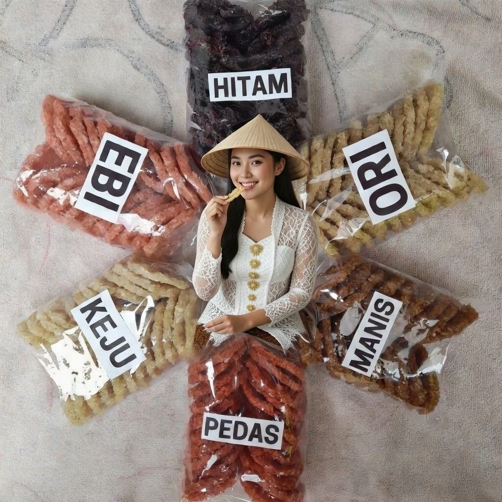 Ranginang ketan asli 500 gr oleh2 khas ciparay bandung komplit berbagai varian rasa