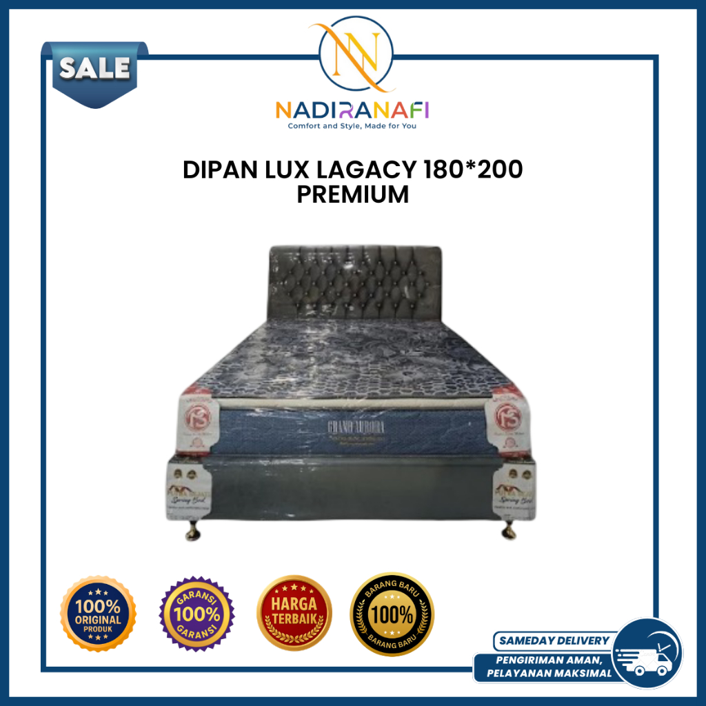 NADIRANAFI Dipan Kasur Lux Legacy Rangka Tempat Tidur Premium Kokoh 180x200 King Size