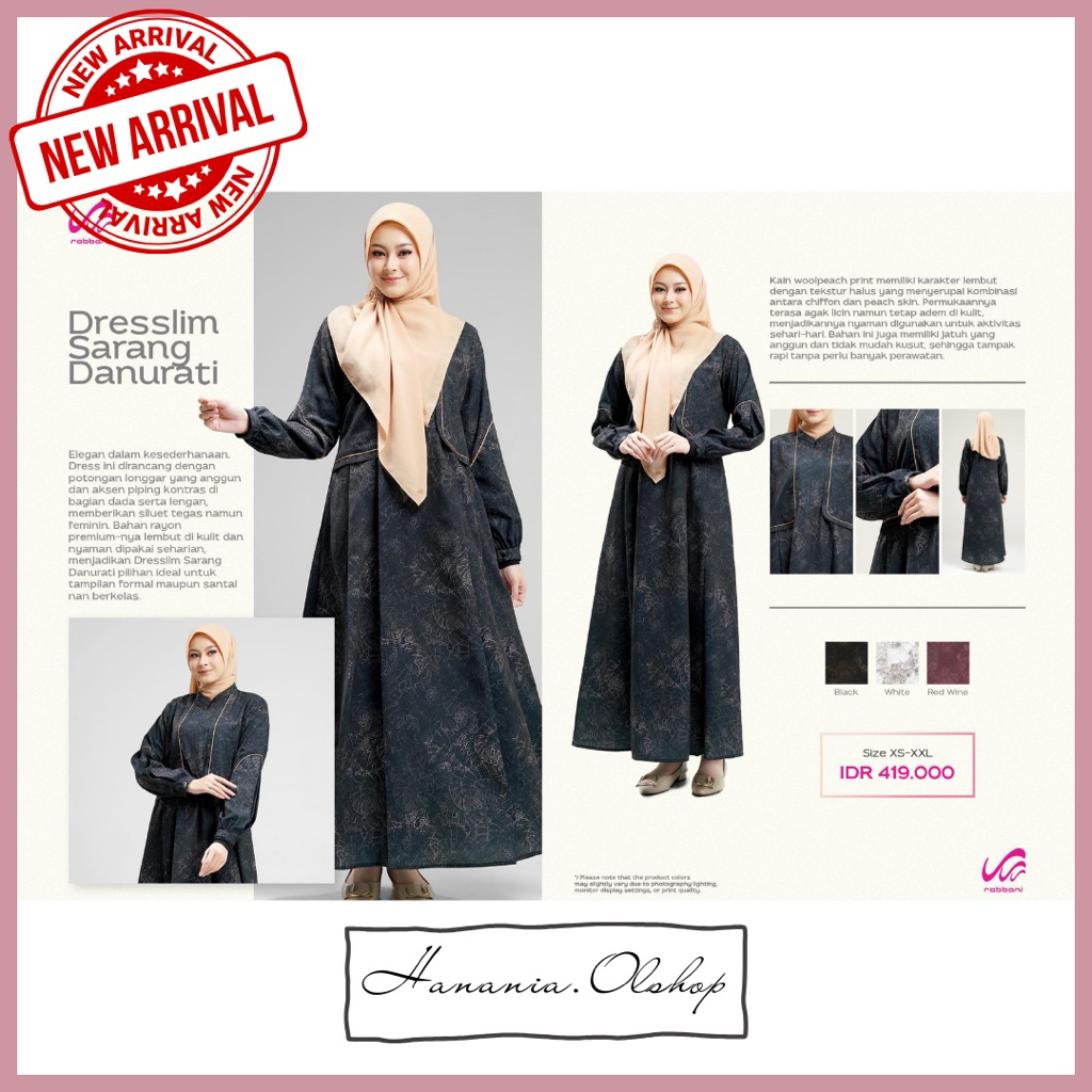 DISKON RABBANI - NEW ARRIVAL Dresslim Sarang Danurati Rabbani | baju sarimbit keluarga | baju lebara