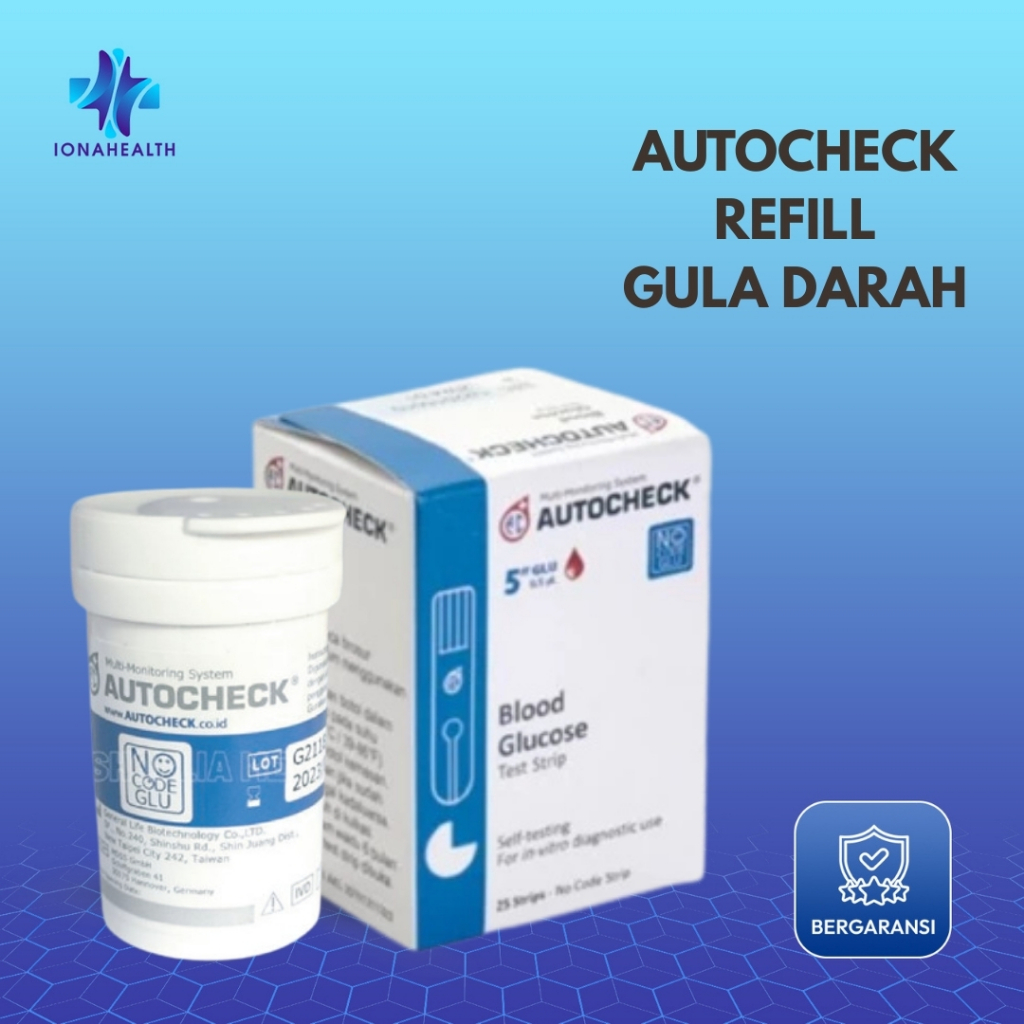Refill Strip Gula Darah Autocheck / Alat Cek gula Darah / Stik Gula Darah / Autocheck Strip Gula Dar