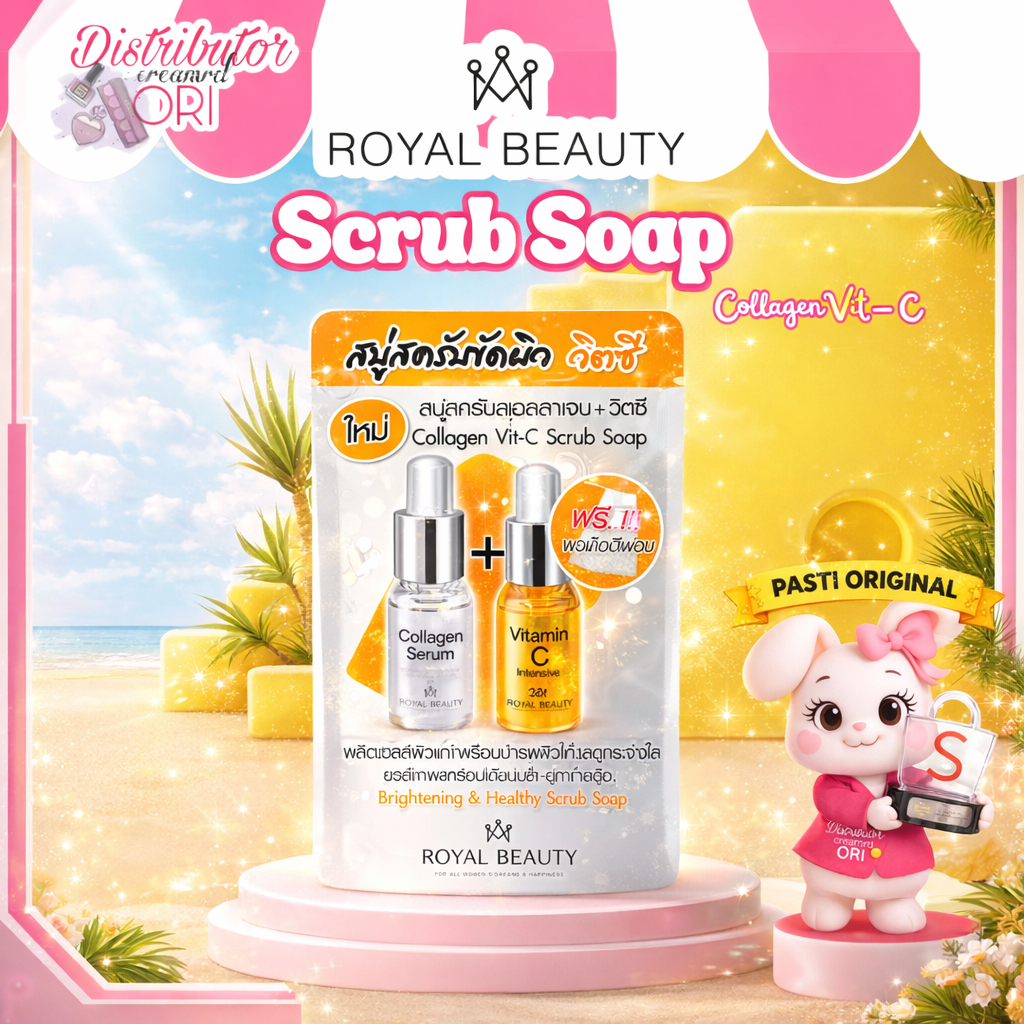 ROYAL BEAUTY Collagen Vit - C Scrub Soap 100g | BPOM