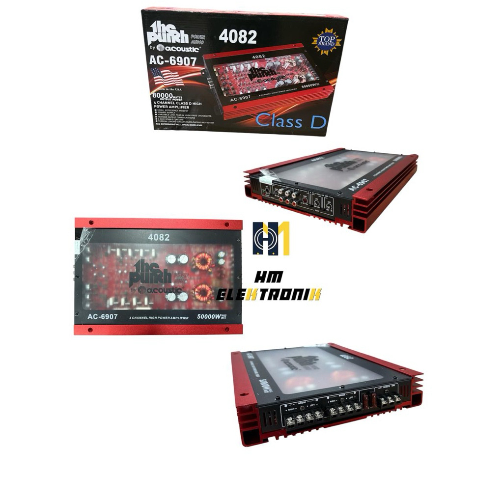 Power The Punch AC 6907 By Acoustic 80000watt Class D Power Mobil