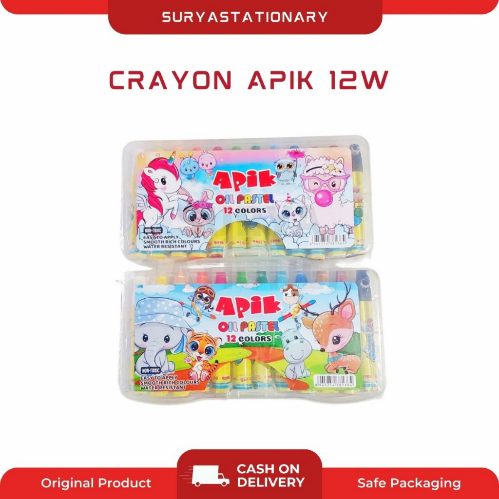 APIK CRAYON 12W (PCS) / CRAYON APIK 12 WARNA / CRAYON 12 WARNA