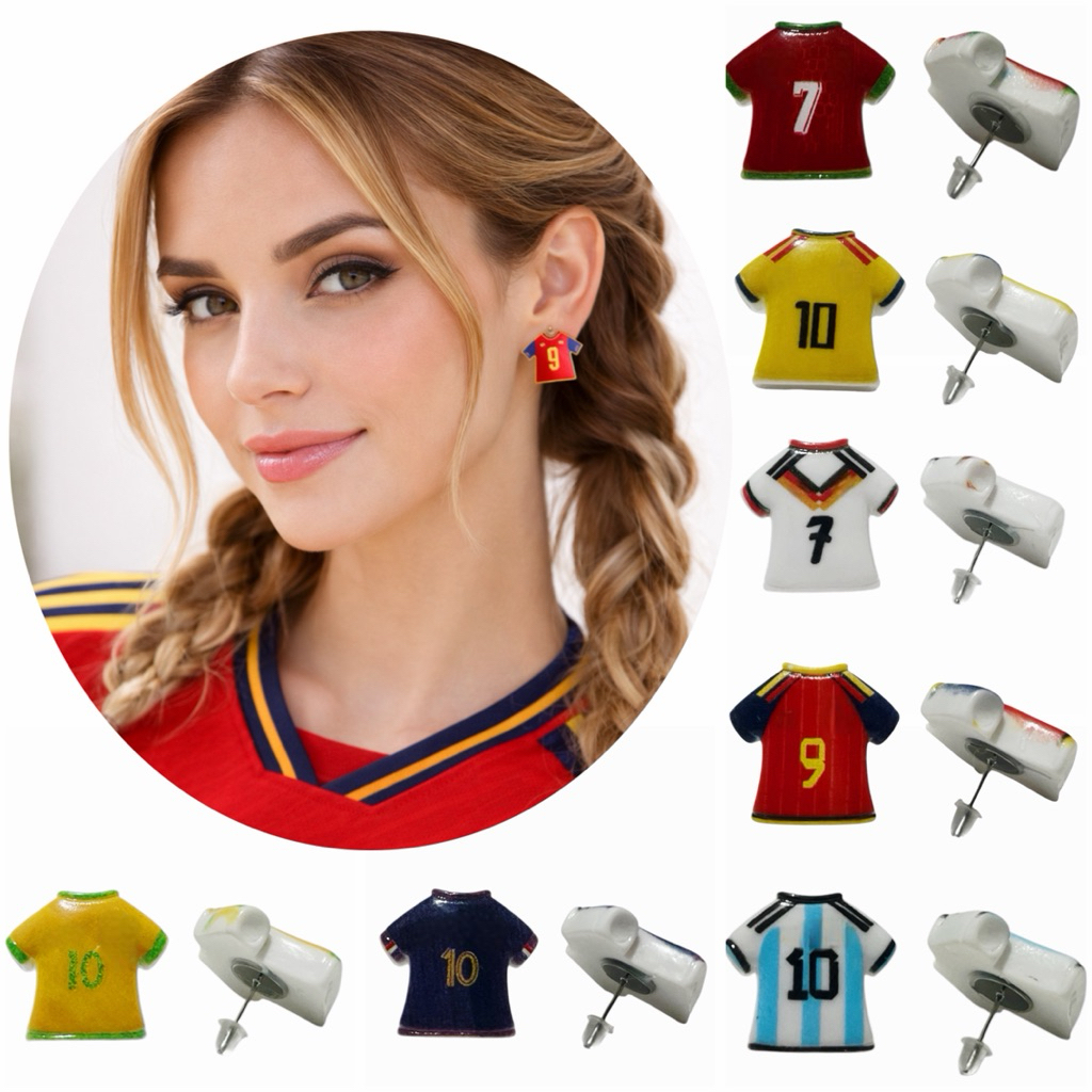 Golista Football Stud Earrings Anting Jersey Bola Sporty Sport Soccer Baju Bola Clay Mini