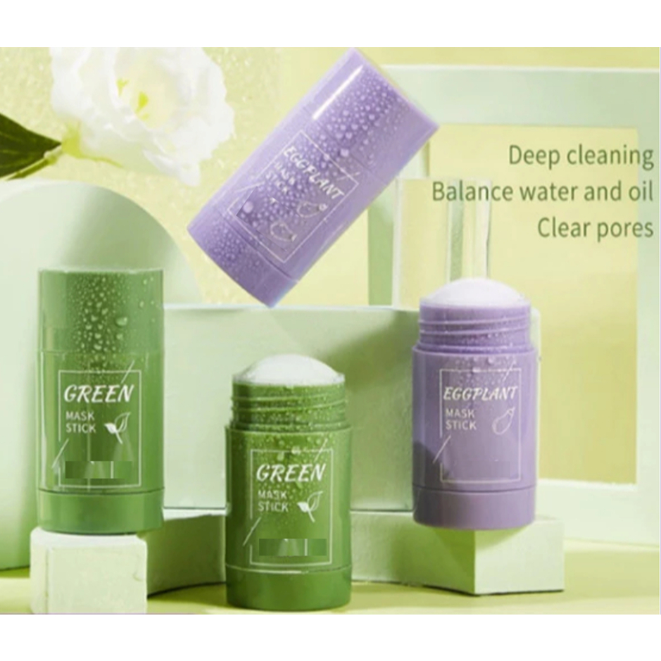 bop ORIGINAL  ASLI wangi aroma green tea stick dan eggplant stick mask oil masker wajah komedo media