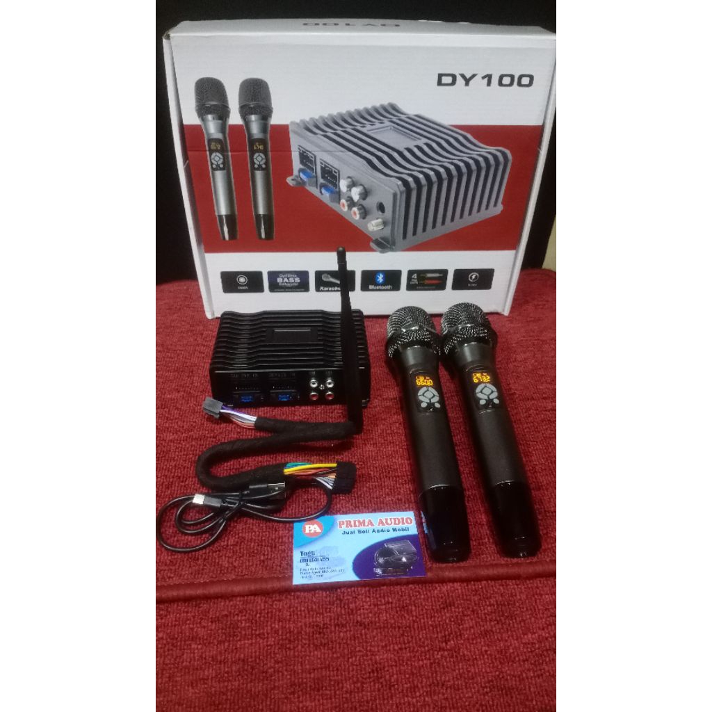 Wireless mic karaoke car audio DY 100 built in power