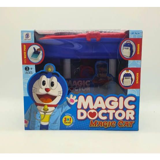Mainan Anak Dokter Dokteran Tas Ransel 3in1 Playset Meja Dokter Doraemon + Aksesoris Lengkap