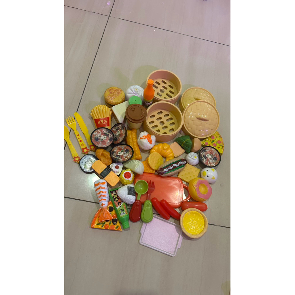 mainan masakan buah dimsum preloved