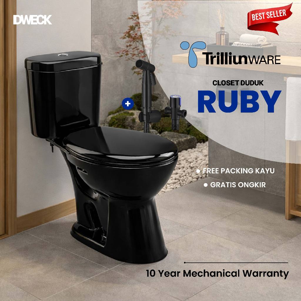 Closet Duduk Black TRILLIUNWARE Original Kloset Duduk Hitam