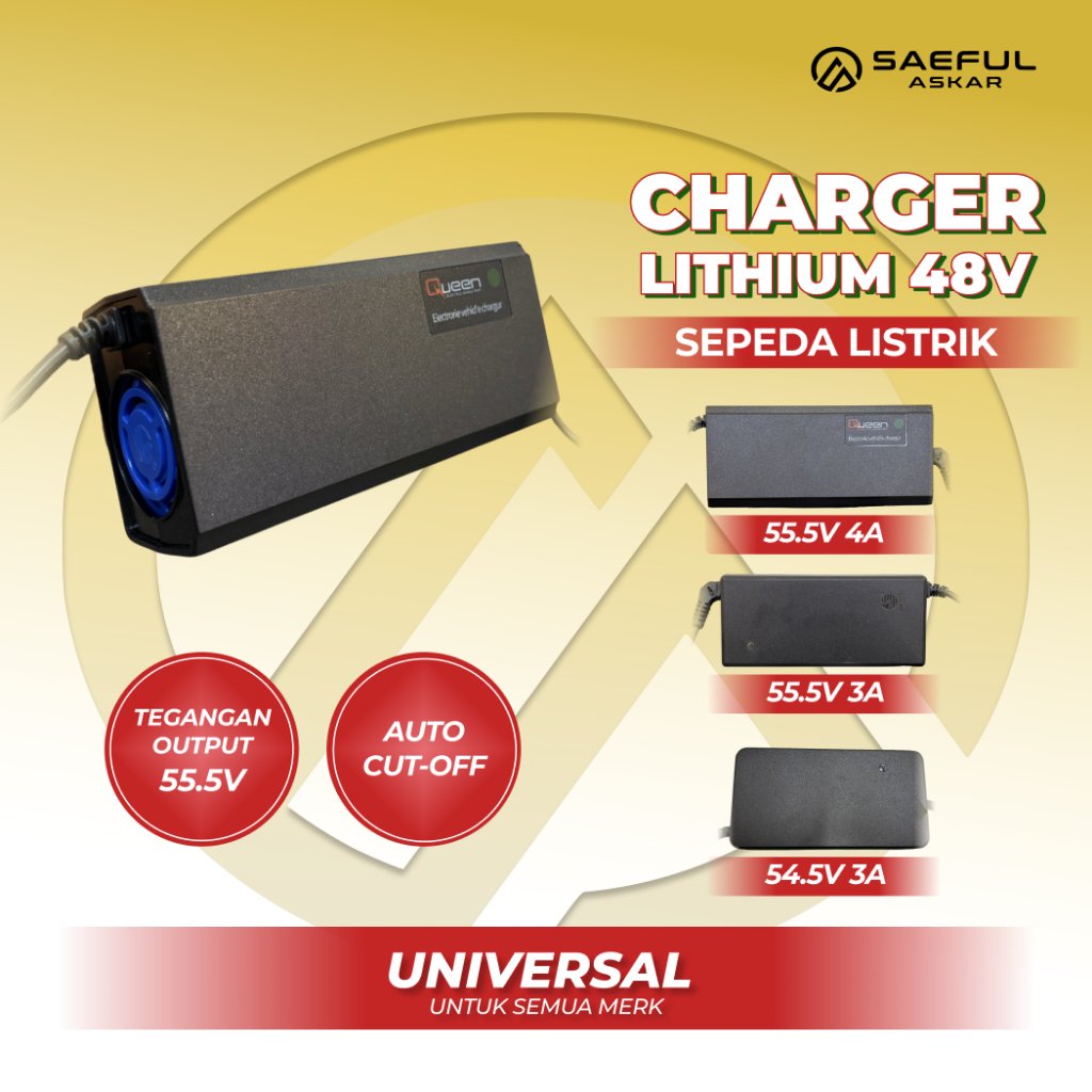 Charger Lithium Sepeda Listrik 48V 3A 4A | Charger Ofero Lithium