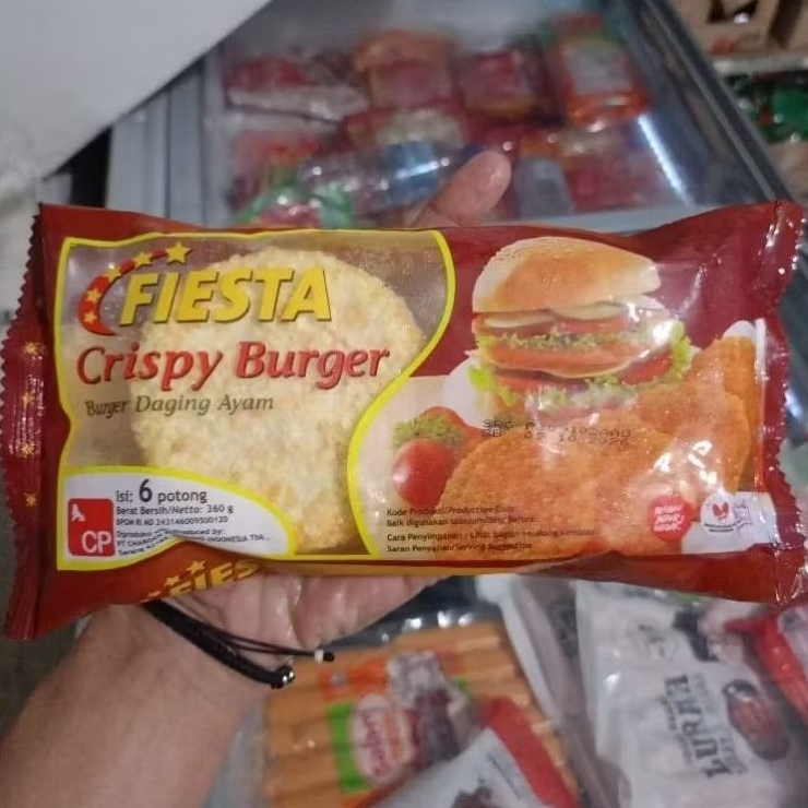 Fiesta crispy burger 360gr 6s / daging burger