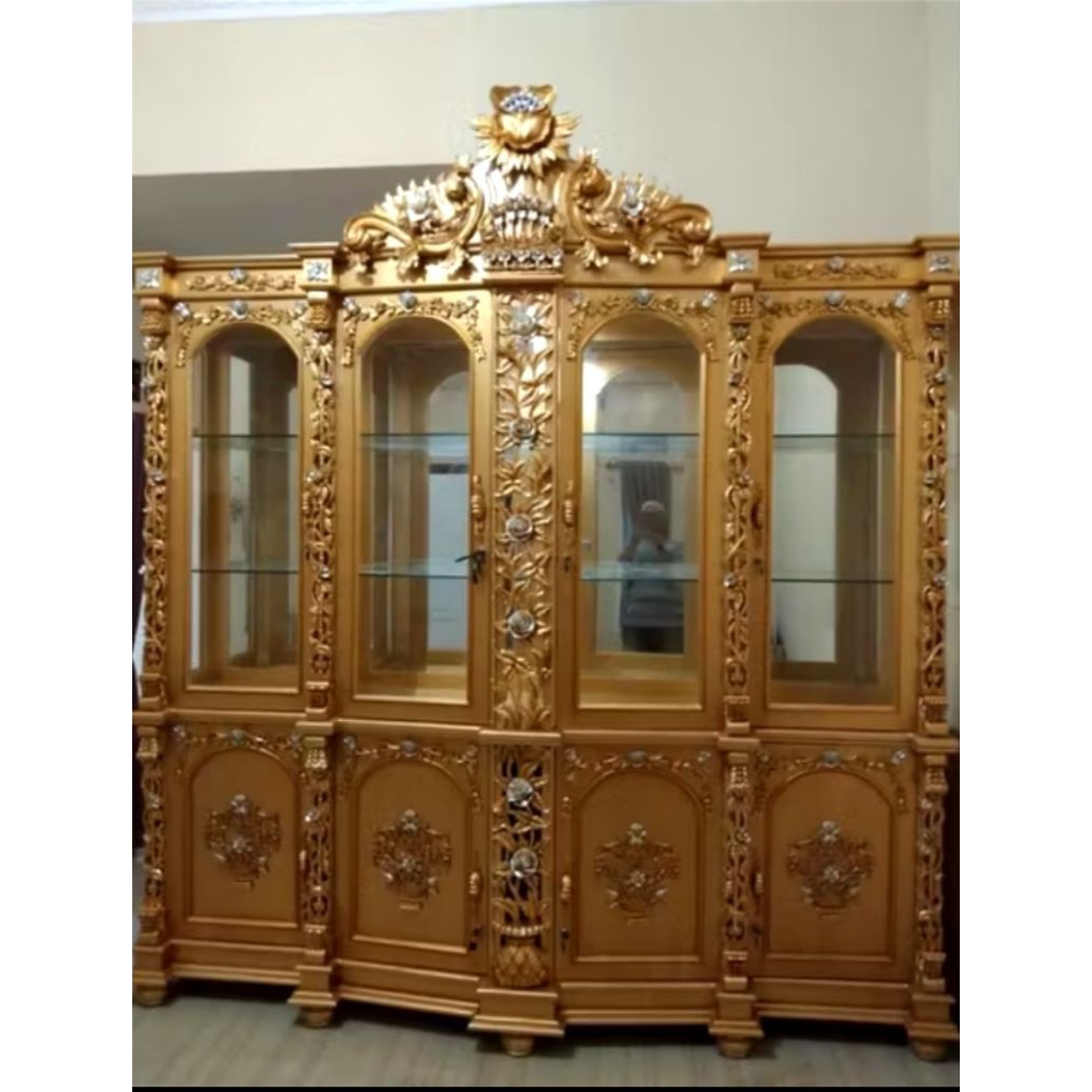 Lemari Hias Shima Jati Jepara Original Mewah