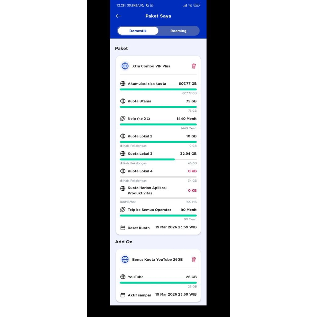 Kartu XL Paket Xtra Combo VIP Plus