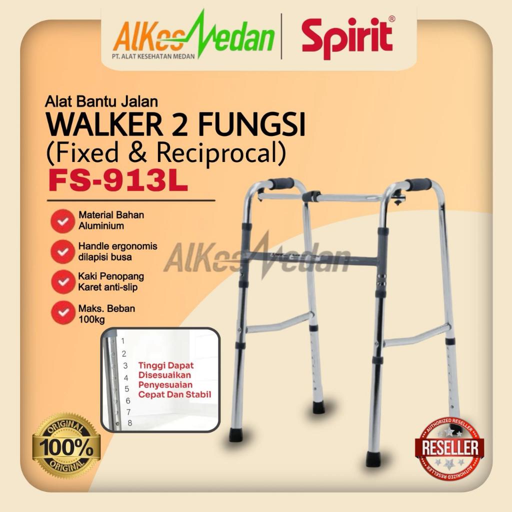SPIRIT WALKER ALUMINIUM RINGAN ALAT BANTU JALAN LANSIA FS913L ALKES MEDAN