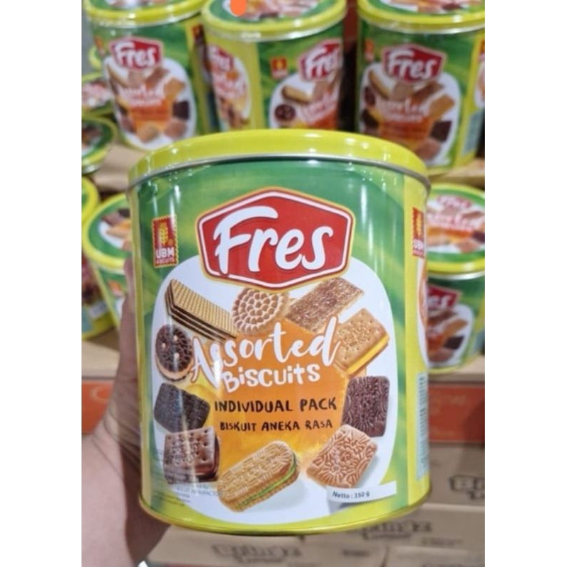UBM Fres Assorted Biscuits 350gr - Individual Pack - Biskuit Aneka Rasa - UBM Kaleng - UBM biscuit -